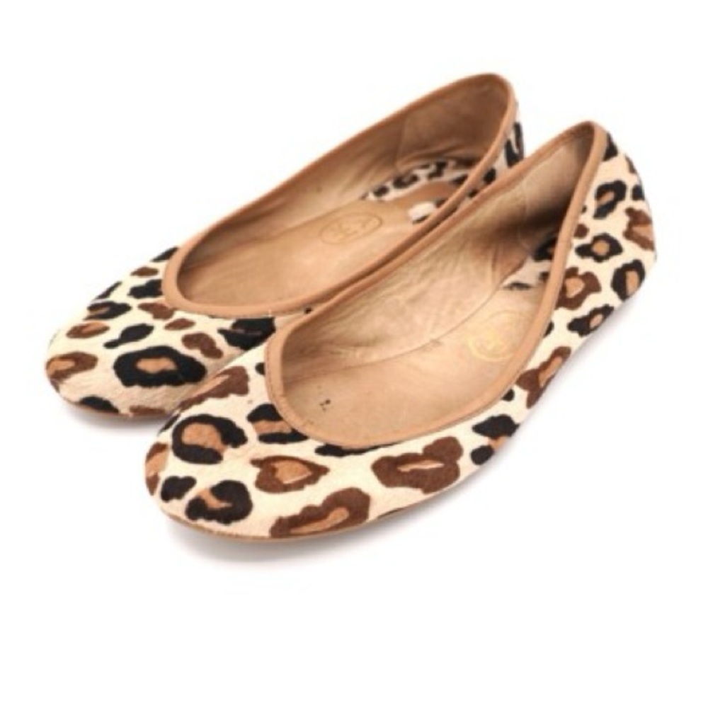 Ash leopard print pony hair leather ballet flats